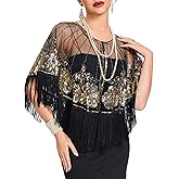 RRYIO Women's 1920s Shawl Wraps,Sequin Beaded Flapper Evening Shawls for women formal/Party/Wedding/Formal/Harlem night