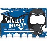 Wallet Ninja Multitool Card &ndash; 18 in 1 Credit Card Size Multi-Tool for Quick Repairs, EDC Survival Gear, Bottle Opener, Camping &ndash; Cool Gadget and Stocking Stuffer (Blue)