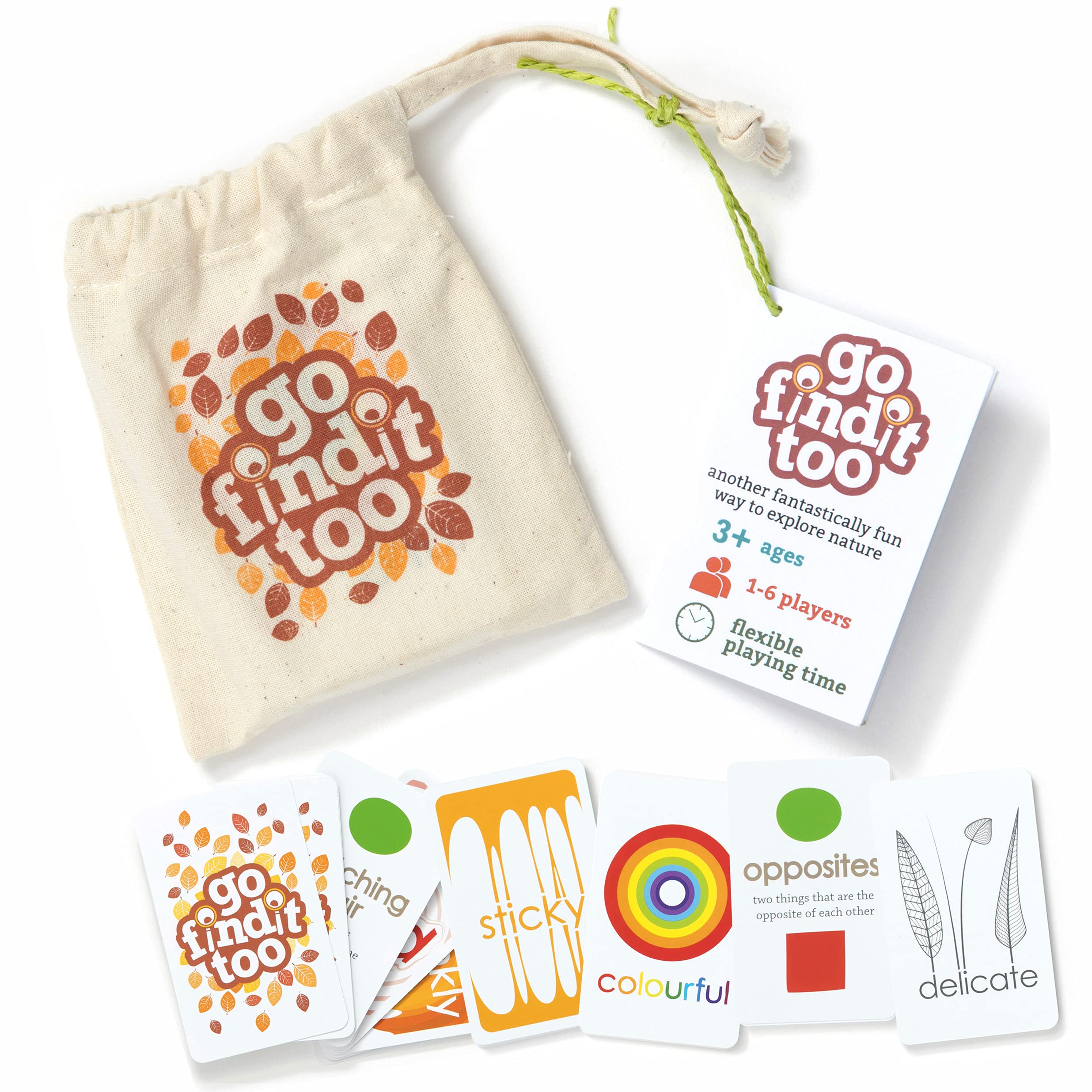 gofindit too The original outdoor nature scavenger hunt card game for kids and families Age 3+ Travel pocket game too — image 1