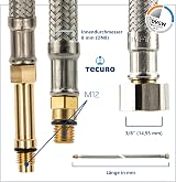 tecuro Sanitary Hose M12x1 Short x 3/8 Union Nut KTW-A DVGW 2000mm view 3