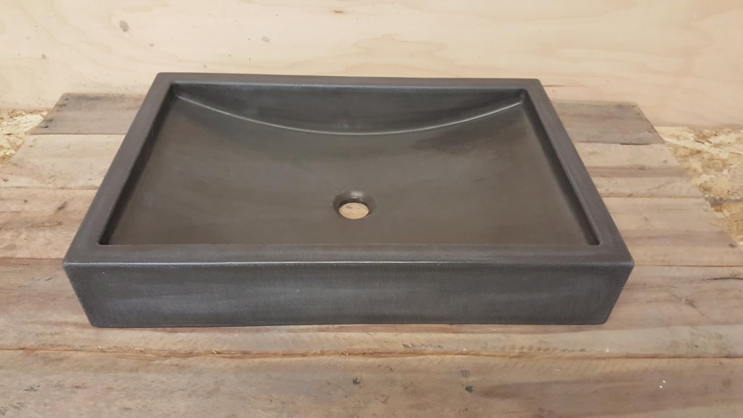 22" Shallow Wave Concrete Vessel Sink Handmade