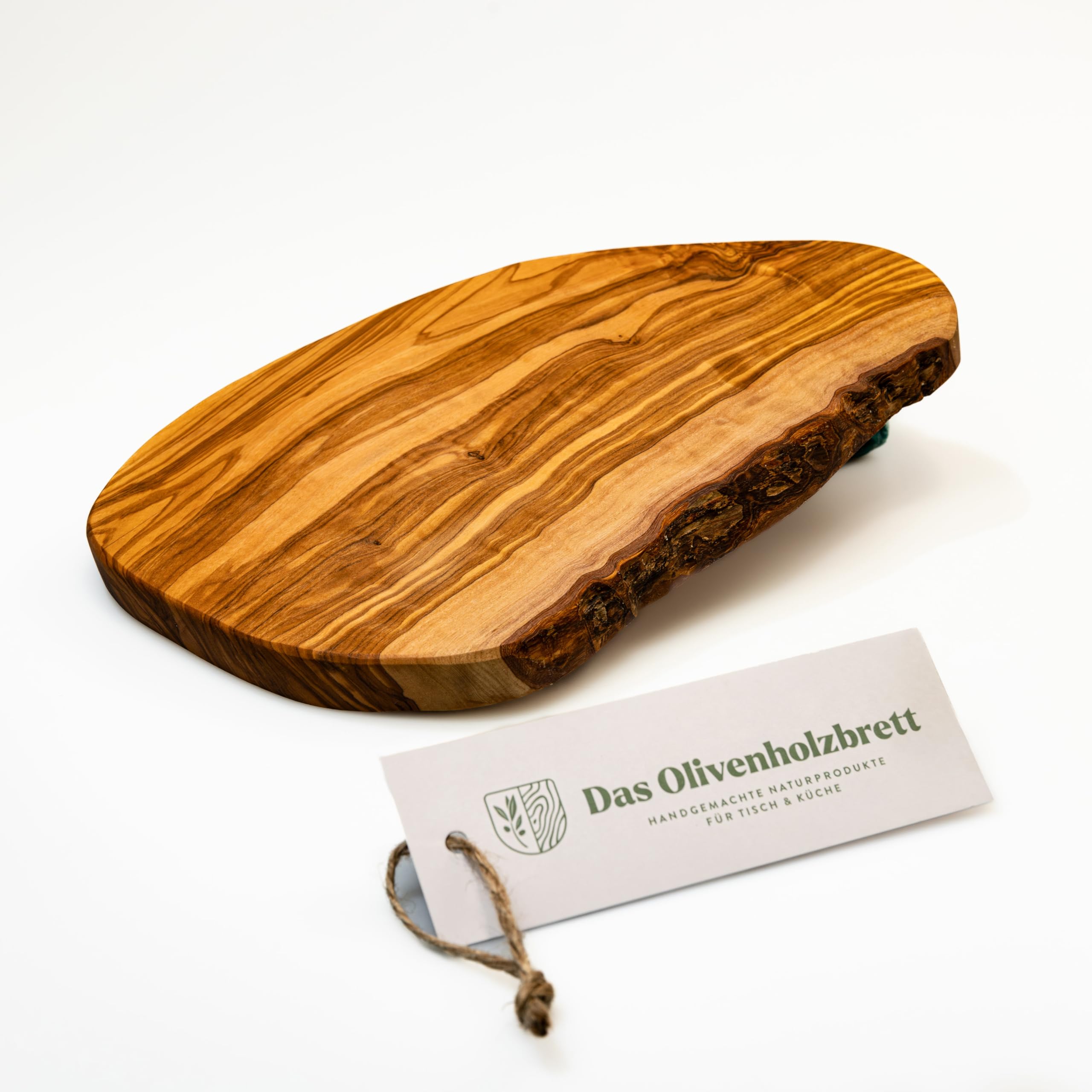 Cutting Board - Olive Wood Untreated - Natural Cut with Edge Left in Natural State - 7.87"