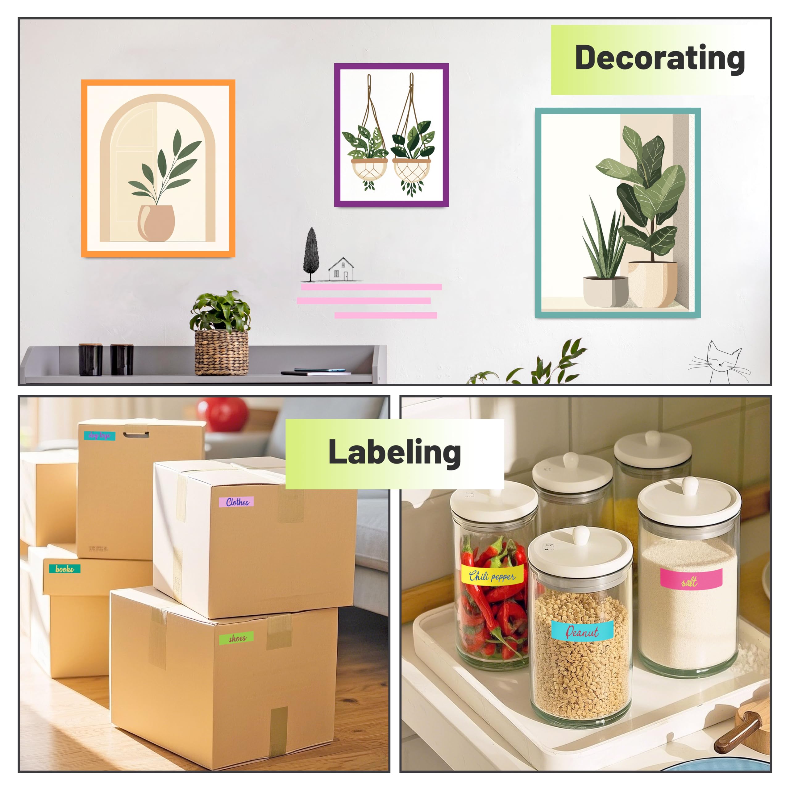 Washi Tape Set 30 Rolls, Decorative Tape, Colored Tape, Scrapbook Tape, Craft Tape for Scrapbook Supplies, Journaling, Washy Tape, Washy