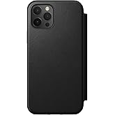 Nomad Rugged Folio Wallet Phone Case for iPhone 12 Pro - MagSafe Compatible, 10ft. Drop Protection, Horween Leather - Black