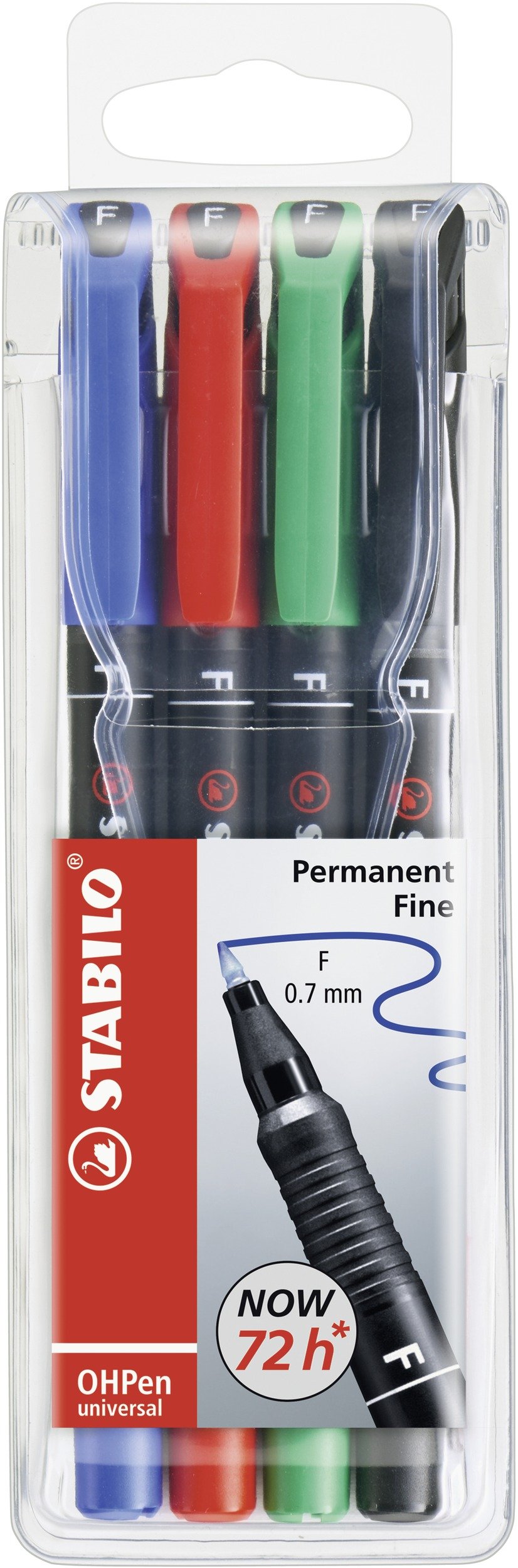 OHP Pen - STABILO OHP Pen permanent Fine Wallet of 4 assorted colours
