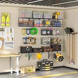 ThreeHio Garage Shelf Wall Mounted with Wire