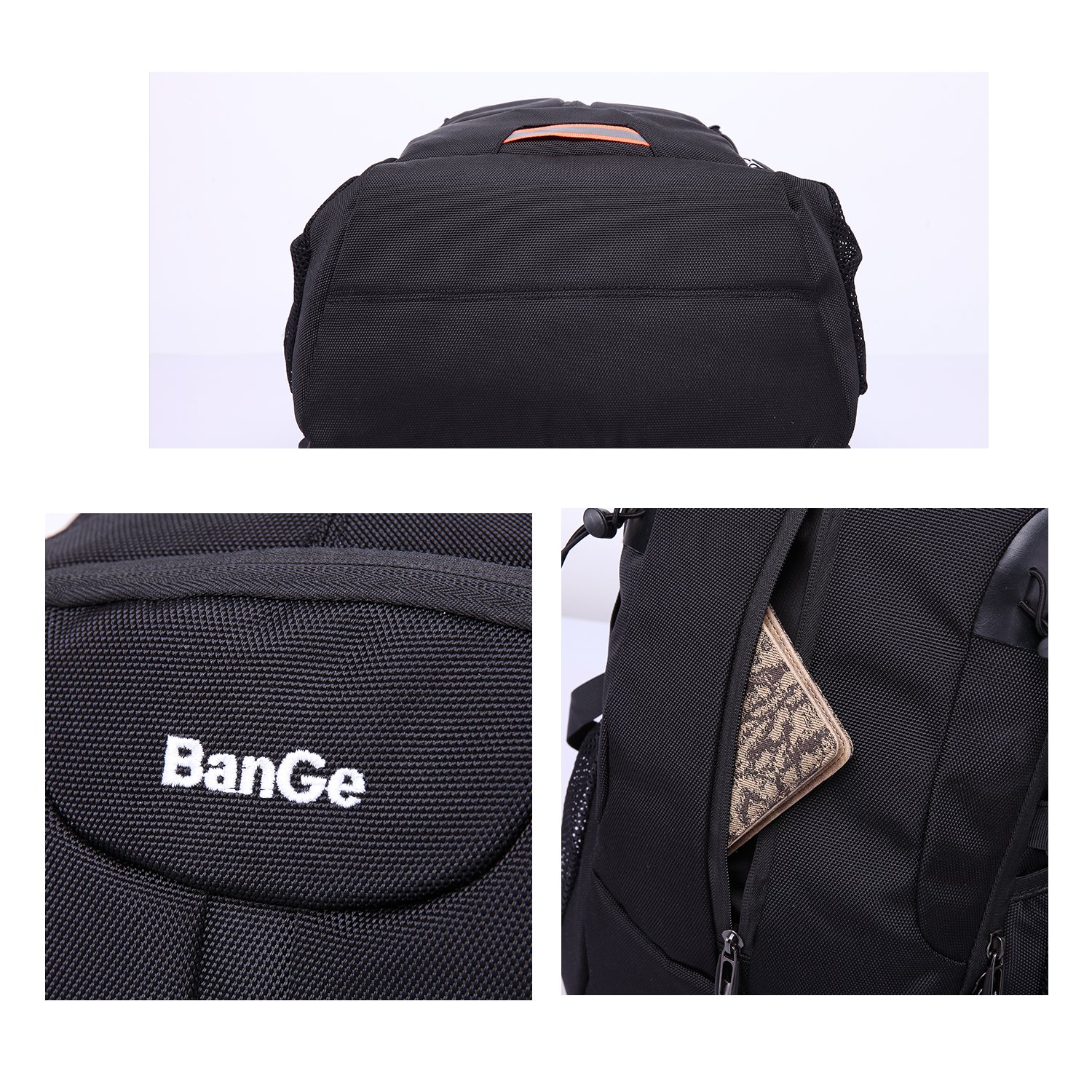 BanGe Hiking Backpack 40L Outdoor Waterproof Large Capacity Travel Laptop Bag for Men BG2223,Black