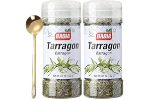 MOOFIN Tarragon 0.5 Oz, Aromatic Dried Tarragon Herb For Distinctive Anise-Flavor, French Cuisine Essential, Bundle With Golden Ss Spoon, Gourmet Quality, Culinary Delight [Pack Of 2]