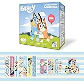 Bluey Kids Adhesive Bandages, 3 Assorted Sizes, 100 Count | For Minor Cuts, Scrapes, &amp; Burns. Great for Birthdays, School Supplies, Stickers, Stocking Stuffers &amp; White Elephant Gifts
