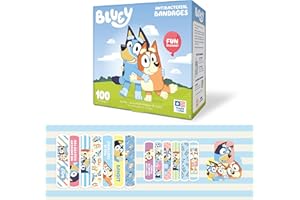 CARE BAND Bluey Kids Bandages, 3 Assorted Sizes 100 CT | Wear Like Stickers, Flexible Adhesive Bandages for Minor Cuts, Scrapes, and Burns. Great Gift idea and Stocking Stuffer