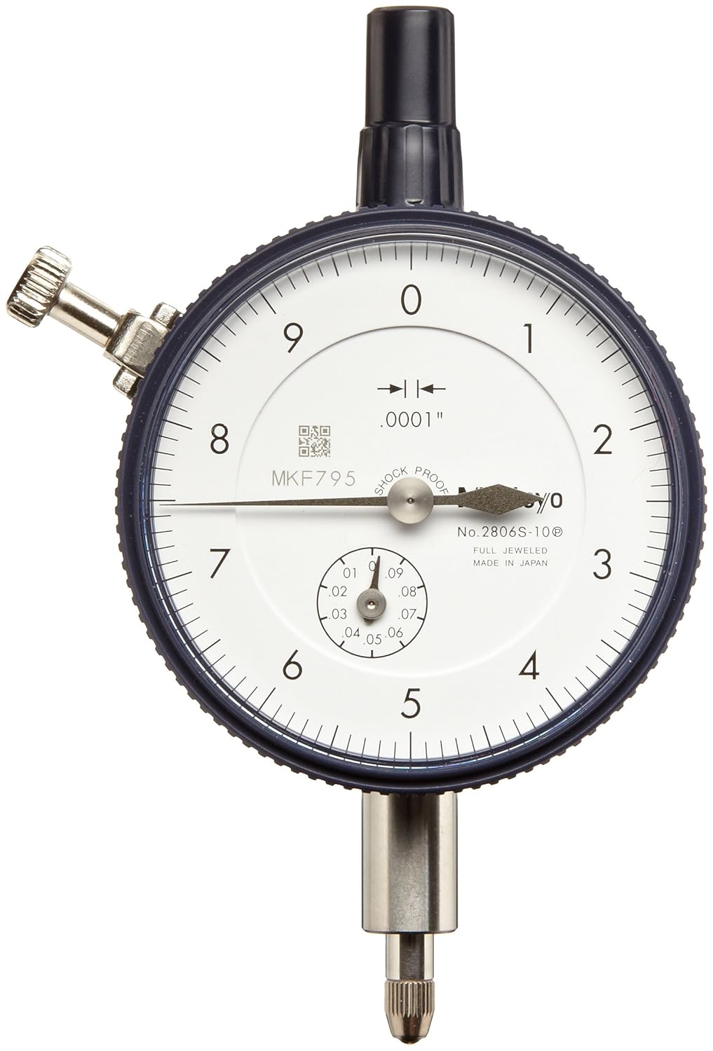 Mitutoyo 2806S10 Dial Indicator, 00.1" Range, 0.0001" Resolution, 0.