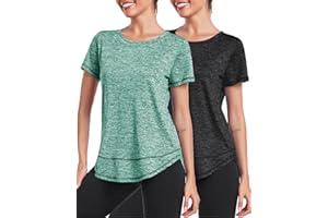 Deaviya Workout Shirts Women, Short Sleeve Shirts, UPF 50+ Sun Protection Shirts, Athletic Gym Running T-Shirts Tops