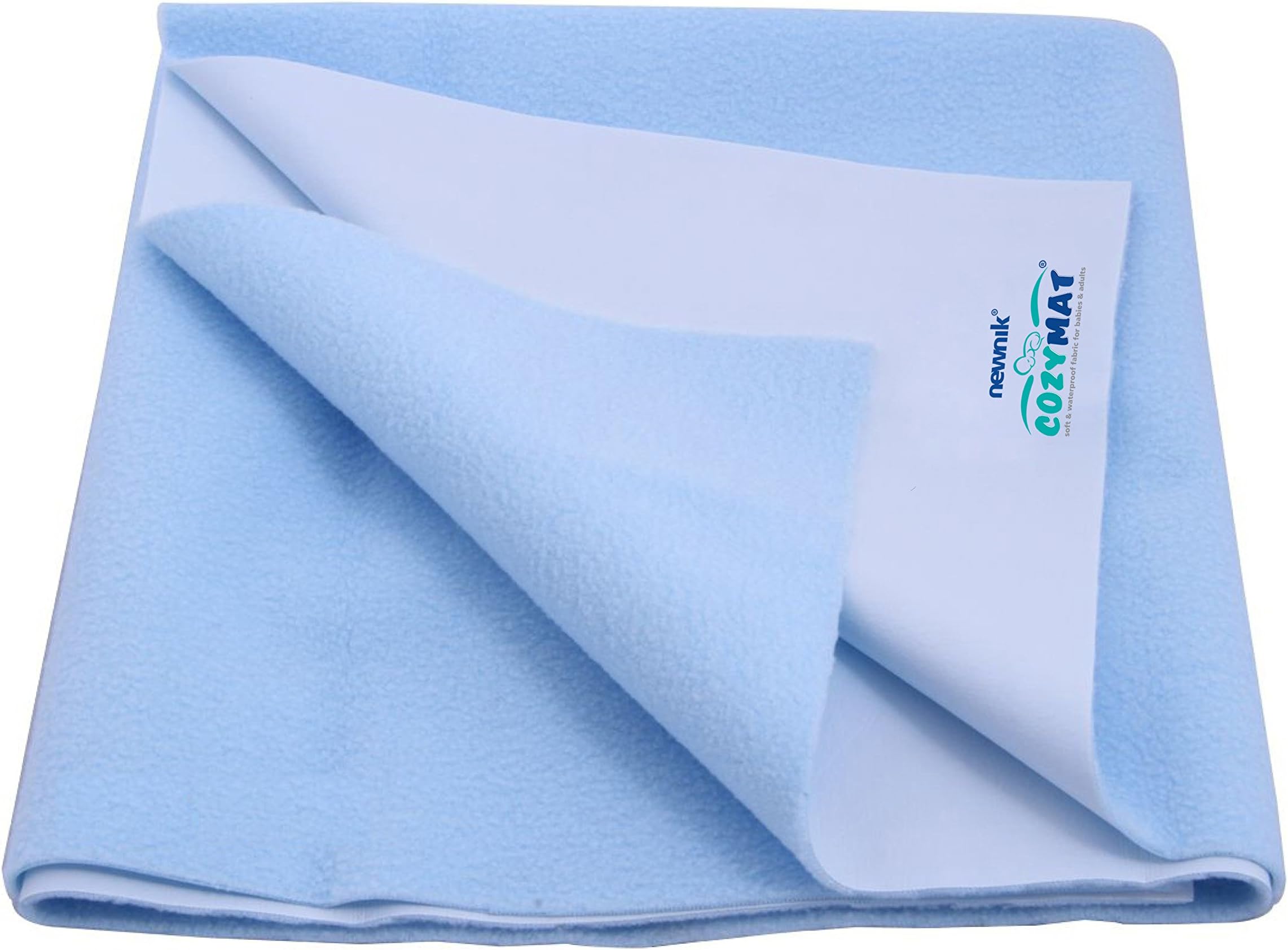 Cozymat Dry Sheet Quick Waterproof Breathable Bed Protector & Crib Sheet (Size: 70cm X 100cm) Sky Blue, Medium
