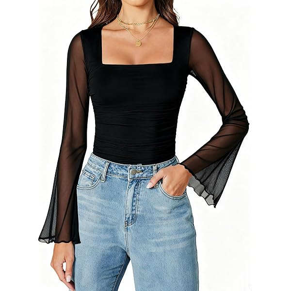 Chemise Cache Y2K Manches Longues – Femme XL, Col Bateau, Cloutée, Motif Fleur De Lis
