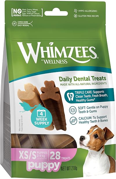 WHIMZEES Puppy Stix XS/S 28 Pieces Dog Dental Sticks Small Breeds Grain Free