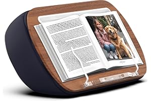 SHOPPINGALL Lap Desk Beanbag Cozy Book Stand for Reading Cushion Pillow Stand Compatible with Laptop and Tablets - SA-LDB-Gra