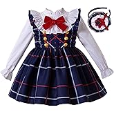 Pettigirl Girls Elegant Christmas Winter Plaid Clothing Set Kids Toddler Dresses Outfit Size 2 3 4 5 6 7 8 9 10 Years