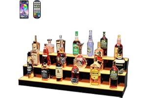 MESAILUP MESAlLUP Acrylic 40 Inch 3 Tier High Light LED Detachable Liquor Bottle Display Shelf with Remote Control, Mulit Color Lighting for Home Mini Bars, Restaurants & Party Use(Without Power Bank)