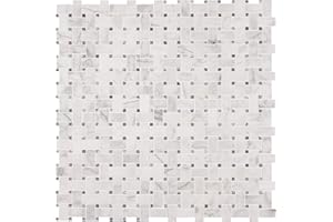 MSI Calacatta Cressa Honed Marble Basketweave Tile for Kitchen Backsplash, Wall Tile for Bathroom, Accent Wall Tile, Shower Wall Tile, Mesh-Mounted Mosaic Tile