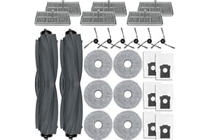 PHOEBCYNTHI Accessories Replacement Parts compatible with Dreame X40 Ultra/ L40 Ultra MOVA P10 Pro/ P50 Pro ultra Robot Vacuum Cleaner, 2 Rubber Main Brush, 6 Filters, 6 Dust Bags, 6 Mop Pads, 6 Side Brushes