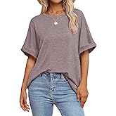 GKBK Women Oversized T Shirts Crew Neck Short Sleeve Tops Summer Dressy Casual Loose Fit Tee 2025 Trendy Fashion Clothes