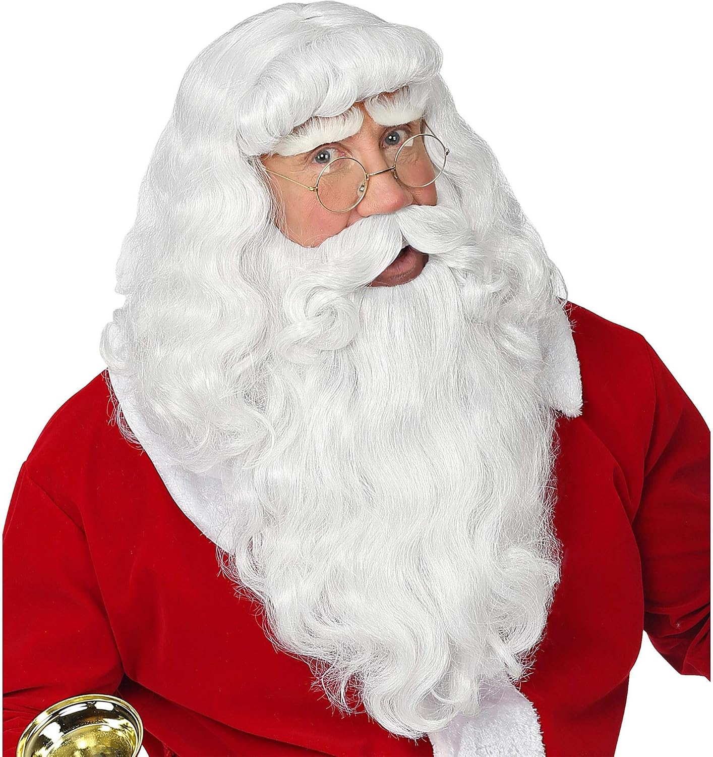 WIDMANN 46943 Santa Wig Beard and Moustache, White, white us
