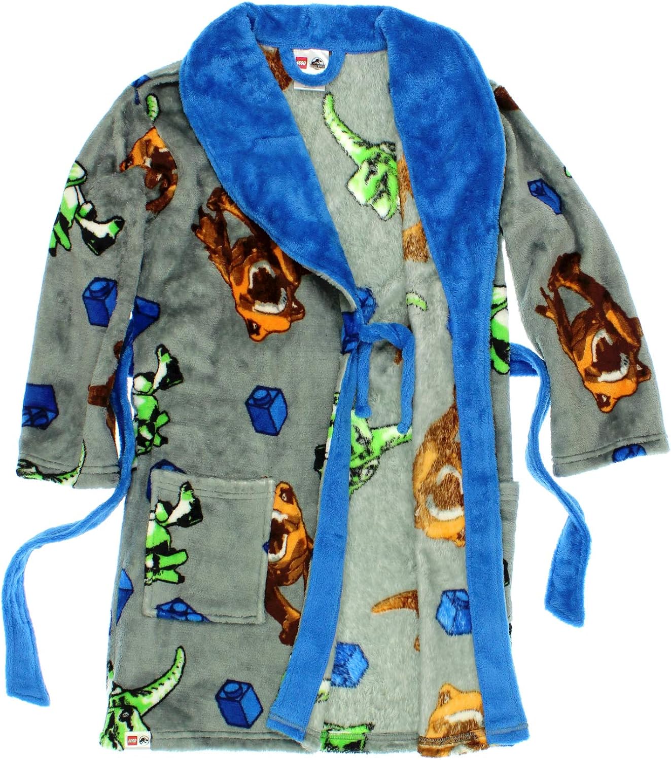 Lego Jurassic World Dinosaur Boys Fleece Bathrobe Robe: Clothing