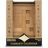 Project Genius Caesar's Calendar Wood Puzzle-A-Day Challenge, 365+ Solutions, Brainteaser Gift for Adults and Kids 8+, True Genius Office Desk Calendar Inspired by Roman Artifact