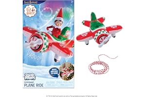 The Elf on the Shelf Polar Props Peppermint Plane Ride - Official Plane for Your Scout Elves - Includes Inflatable Plane and Cable - Scout Elf Not Included