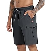 Men's Cargo Shorts Quick Dry Lightweight Stretch Hiking Shorts for Men with 5 Pockets No Lining
