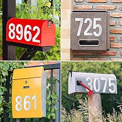 White Mailbox Numbers Reflective - 5 Sets Mailbox