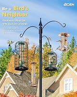 iBorn Squirrel Proof Bird Feeder 8 Inch Green All Metal Anti-UV Cage view 8