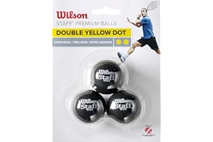 Wilson Staff Double Yellow Dot Squash Balls (3 Ball)