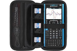 Elonbo Carrying Case for Texas Instruments TI-Nspire CX II CAS/CX II/CX/CX CAS Color Graphing Calculator, Extra Zipped Pocket Fits USB Cables and Accessories, Black + Inside Black