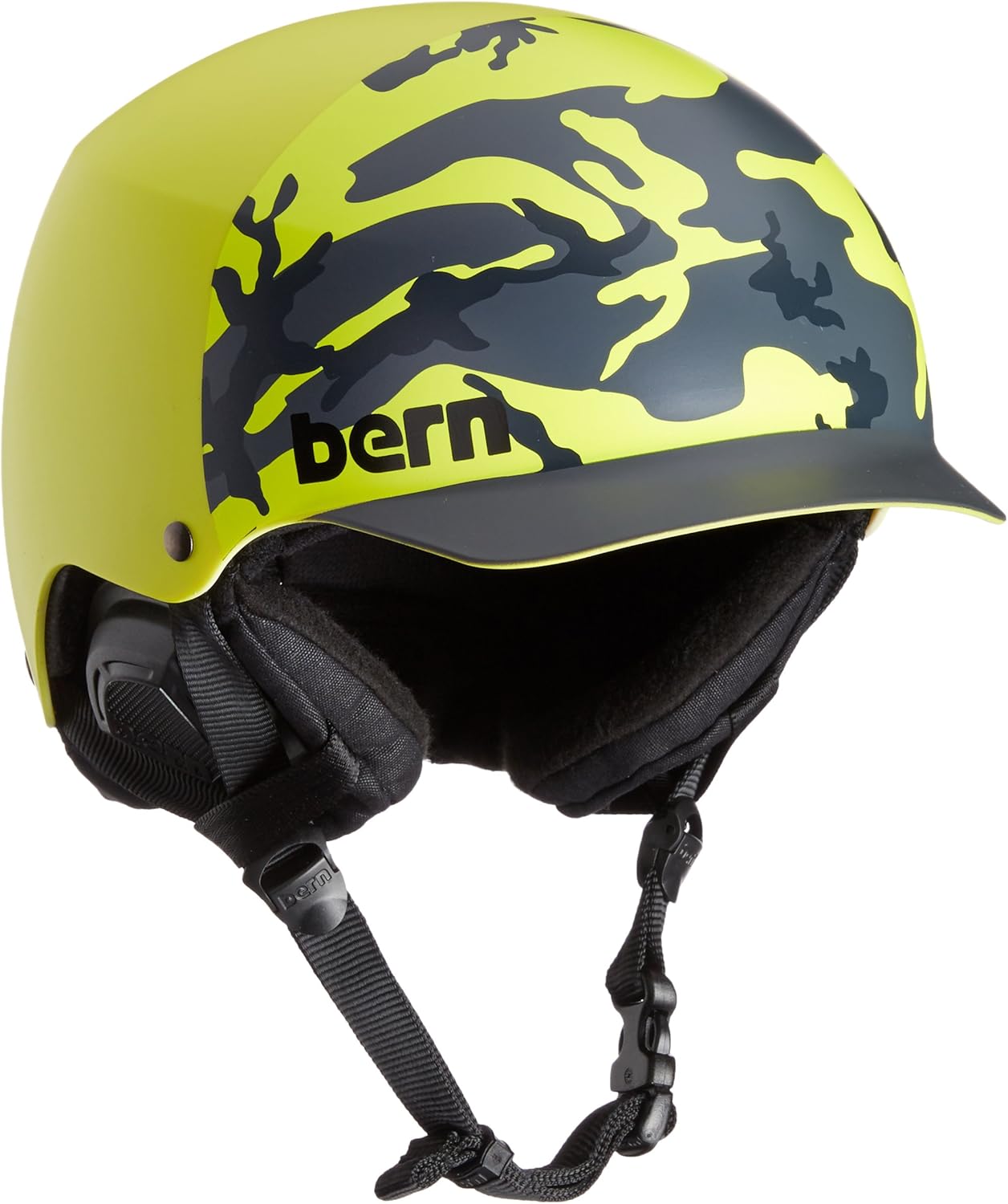 BERN Men's Baker Ski Snow Helmet Yellow Camo + Boa