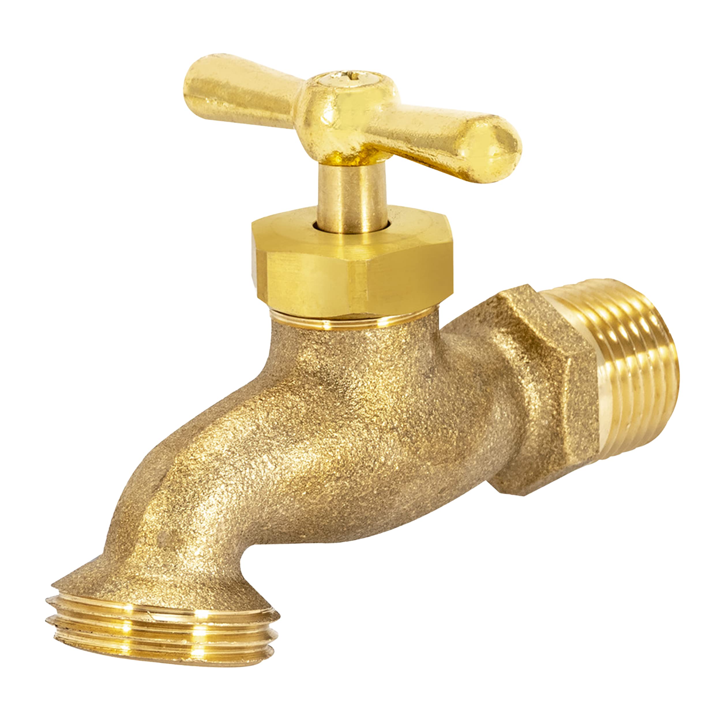 Photo 1 of EZ-FLO Irrigation Hose Bibb, 1/2 Inch MIP Connection, 1/2 Inch MHT Connection, Brass Plumbing Fitting, 20181