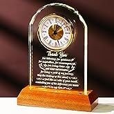 Thank You Gifts for Women Men, Appreciation Clock Gift for Coworkers Friends Teachers with Wooden Light Base, Inspirational Presents for Family Office Desk Clock Decor