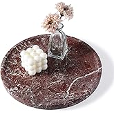 Natural Round Marble Tray, 11.7in Decorative Vanity Catchall Countertop Organizer for Jewelry Perfume Candles, Multi-Purpose Decorative Serving Tray - Rose Lepanto