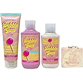 Bath & Body Works Bubble Gum Pop Trio Gift Set - Body Cream, Body Wash and Body Lotion - with a Himalayan Salts Springs Bar Soap - Full Size