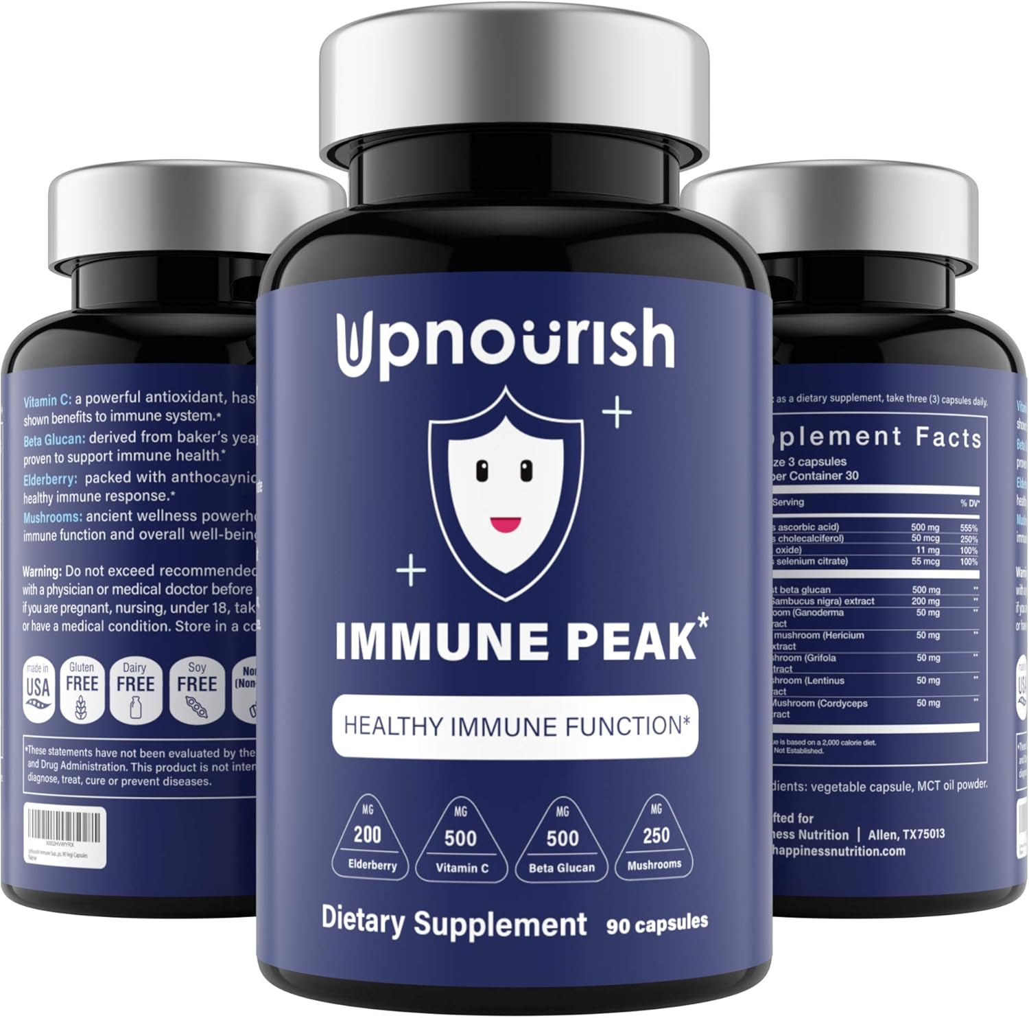 Elderberry Zinc Immune Support Supplement Beta Glucan