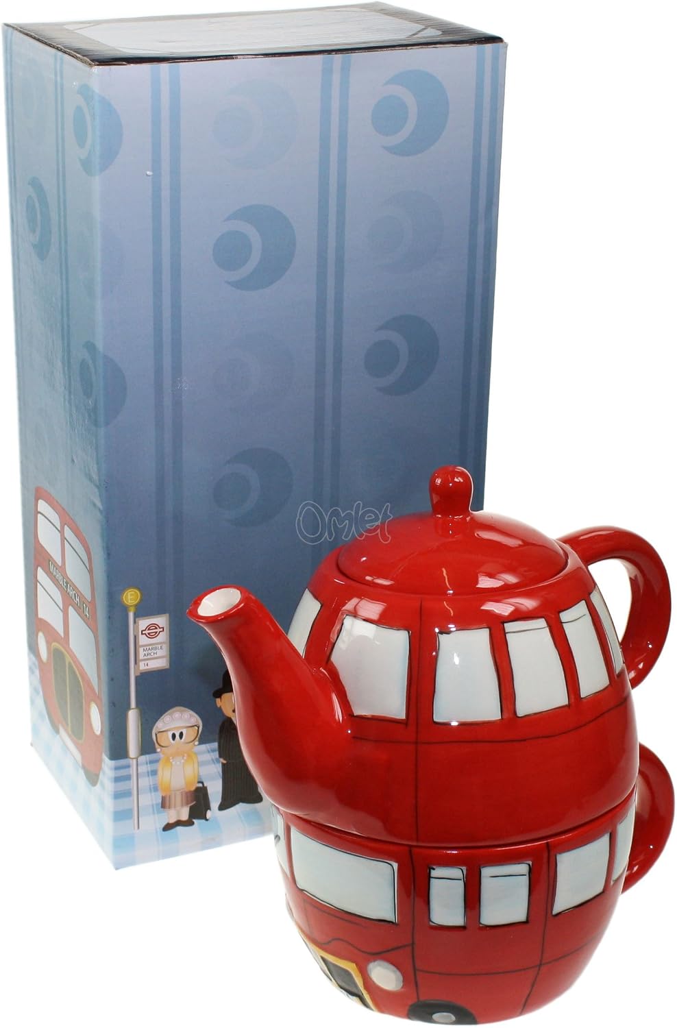 Puckator Routemaster Red Bus Tea for One Set LON42, Mixed, Total Height 17cm Cup 6.5 x 11cm Pot 11 x 11cm - Image 3