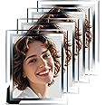SIMON'S SHOP 4 Pack Picture Frames 8x10 Clear with Silver Trim Frames for 8 x 10 Photographs, Wall and Tabletop Frame Set