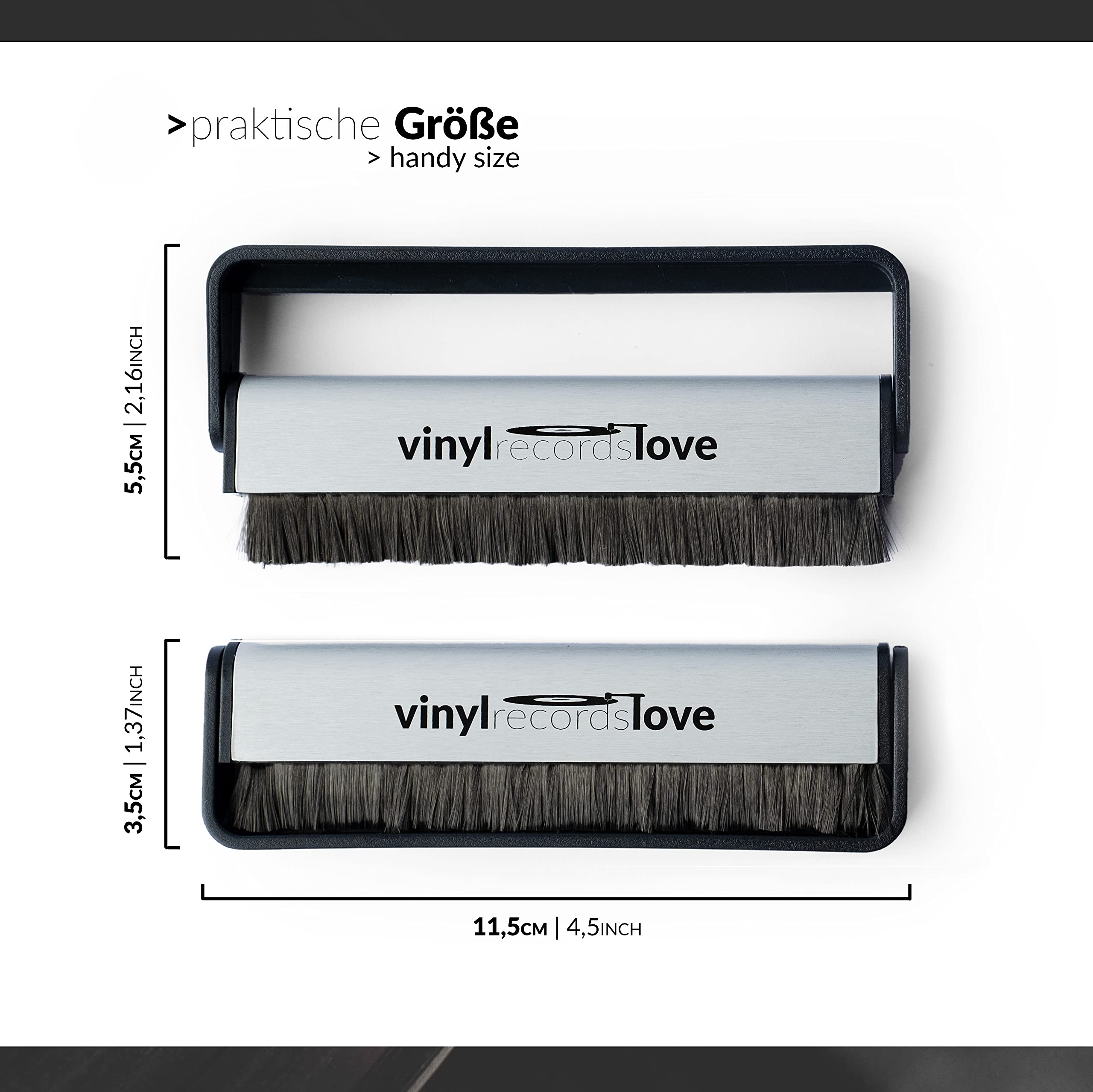 Schallplattenbürste | Schallplatten Reinigung Antistatisch | Vinyl Zubehör | Kohlefaserbürste für Schallplatten | Plattenbürste | Schallplatten Bürste | Plattenreiniger | Vinyl Bürste 2