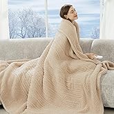 LUZARTA Electric Blanket Twin 62"X84"- Soft Double Sided Sherpa Heated Blanket Twin with 5 Heatings Levels & 10 hrs Auto Shut Off, Fast Heating & ETL Certified, Gift for Women(Beige)
