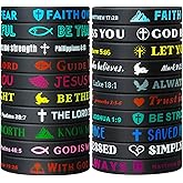 IDreamBand Bible Verse Bracelets 40 Pcs Silicone Bracelets Cute Christian Wristbands Comfortable and Lightweight Perfect Religious Gifts for Men, Women