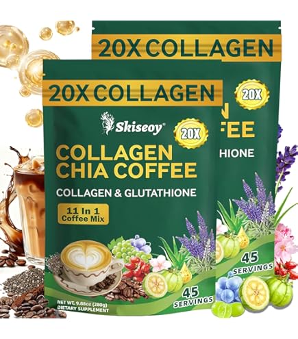 Amazon.com : 2 Packs FIT GUM Collagen Chia Coffee - 11 in 1 Coffee