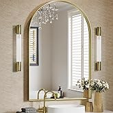 Brightify Arched Mirror, 24 x 36 Inch Gold Arch Mirror, Metal Frame Gold Arched Wall Mirror, Arched Top Bathroom Vanity Mirror for Living Room Bedroom Mantle Entryway Hallways