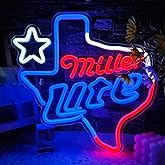 Beer Neon Sign Texas Map Shape Neon Lights Dimmable Beer Light up Sign for Man Cave Pub Home Bar Party Bedroom Club Pub Bistro Decor USB Powered