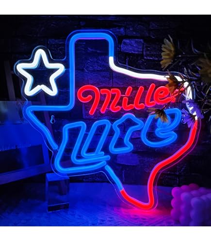 Urby Miller Lite Texas Neon Sign Neon Light Beer Bar Pub