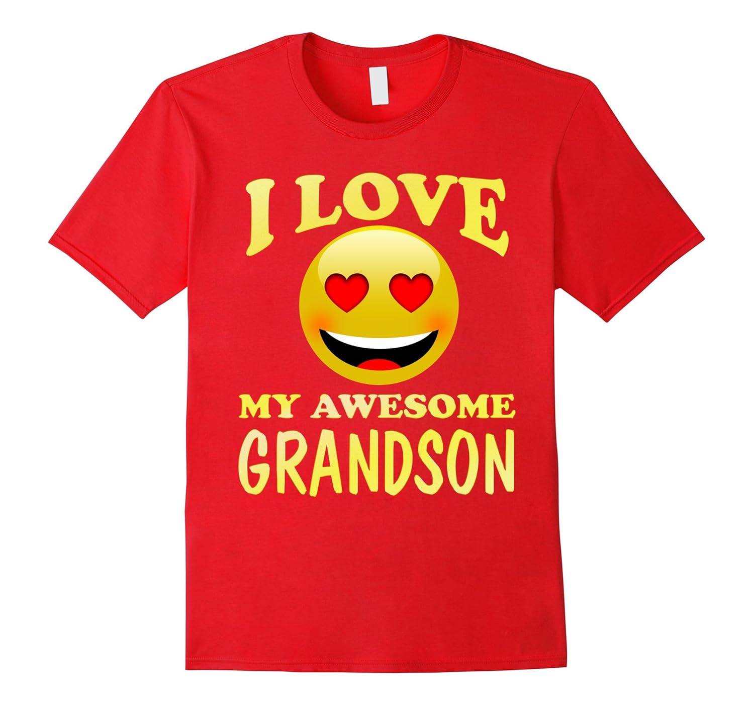 Heart Face Family Group Shirt I Love My Awesome Grandson-Rose